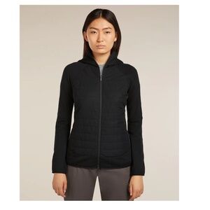 Icebreaker NWT Women's Merino Blend Quantum Hybrid Long Sleeve Zip Hoodie